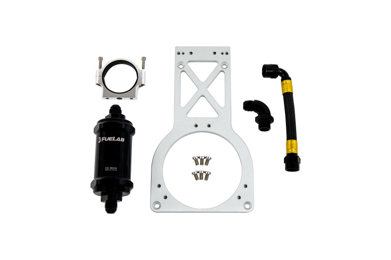 FUELAB Fuel Surge Upgrade Filter Kit (Bracket/Hardware/Hose Assembly/90 Degree Fitting) - 235mm