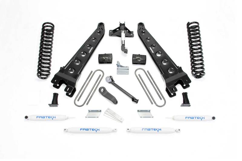 FABTECH 08-16 Ford F250 4WD 6in Rad Arm Sys w/Coils & Perf Shks