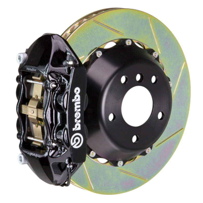 BREMBO 03-09 E55 AMG Rear GT BBK 4 Piston Cast 380x28 2pc Rotor Slotted Type1-Black