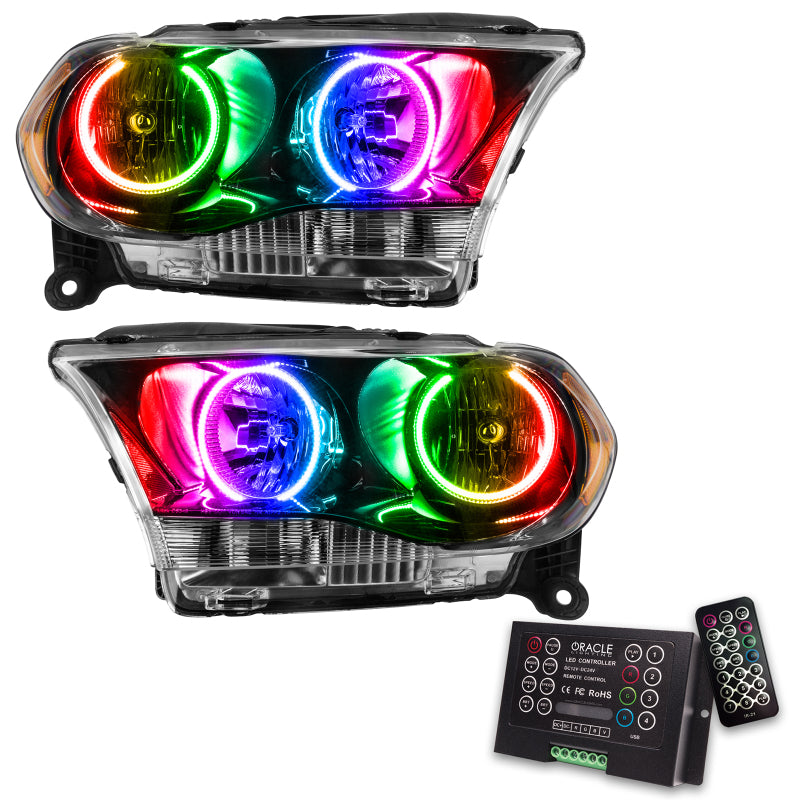 ORACLE 11-13 Dodge Durango SMD HL Halogen - Black - ColorSHIFT w/ 2.0 Controller SEE WARRANTY