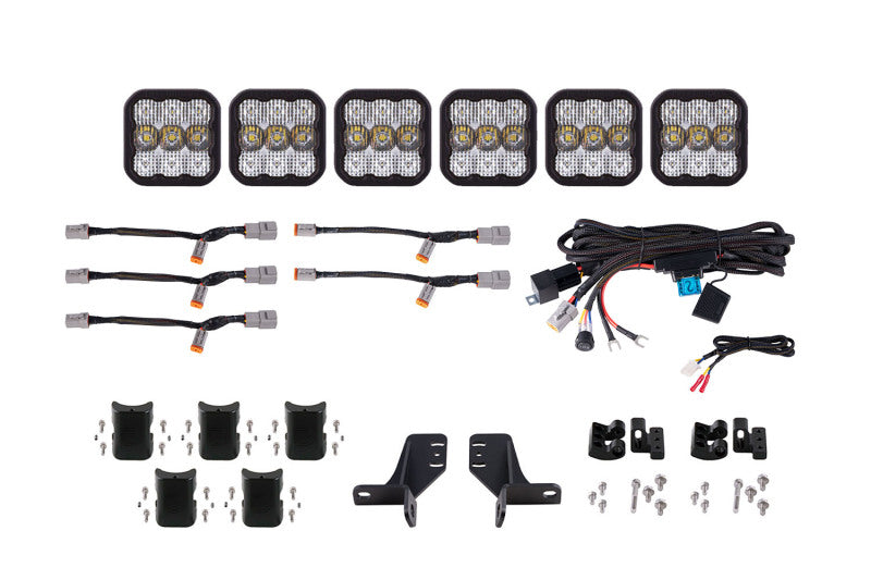 DIODE DYNAMICS Bronco SS5 6-Pod CrossLink Grille Lightbar Kit Pro - White Combo