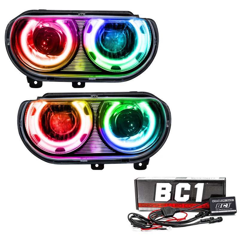 ORACLE 08-14 Dodge Challenger SMD HL (HID Style) - ColorSHIFT w/ BC1 Controller SEE WARRANTY