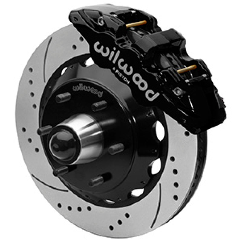 WILWOOD 63-87 C10 CPP Spindle AERO6 Front BBK 14in Drilled/Slotted 6x5.5 BC - Black
