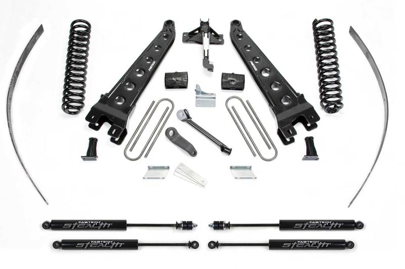 FABTECH 08-16 Ford F250 4WD w/o Factory Overload 8in Rad Arm Sys w/Coils & Stealth