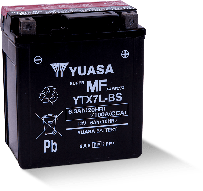 YUASA YTX7L-BS Maintenance Free AGM 12 Volt Battery (Bottle Supplied)