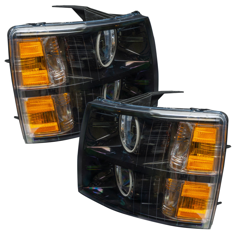 ORACLE LIGHTING 07-13 Chevrolet Silverado Assembled Halo Headlights Round Style -Green SEE WARRANTY