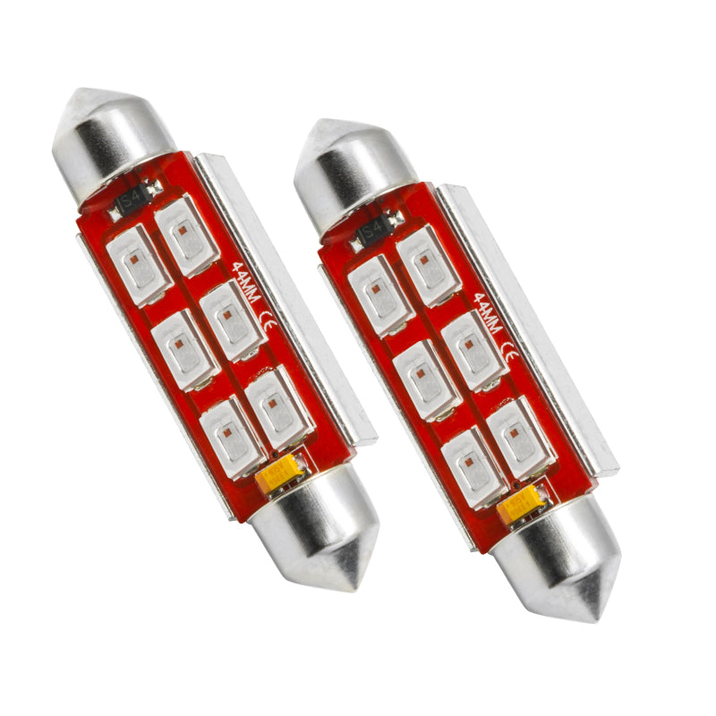 ORACLE 44MM 6 LED 3-Chip Festoon Bulbs (Pair) - Red SEE WARRANTY