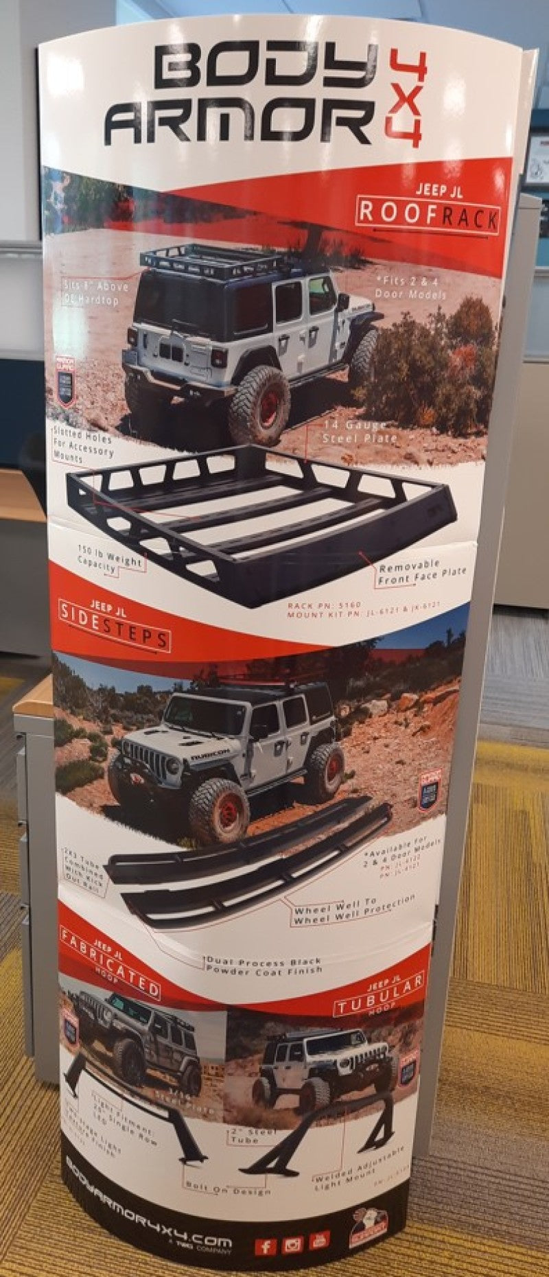 BODY ARMOR 4x4 Pop Display For Jeep Totem *DROPSHIP ONLY*