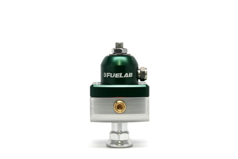 FUELAB 575 High Pressure Adjustable Mini FPR Blocking 25-65 PSI (1) -6AN In (2) -6AN Out - Green