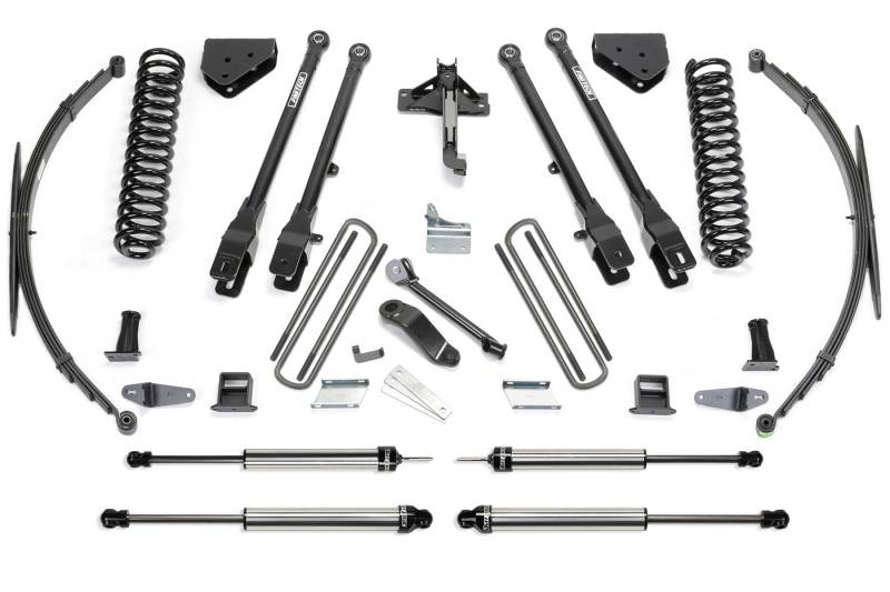 FABTECH 08-16 Ford F250/350 4WD 8in 4Link Sys w/Coils & Rr Lf Sprngs & Dlss Shks