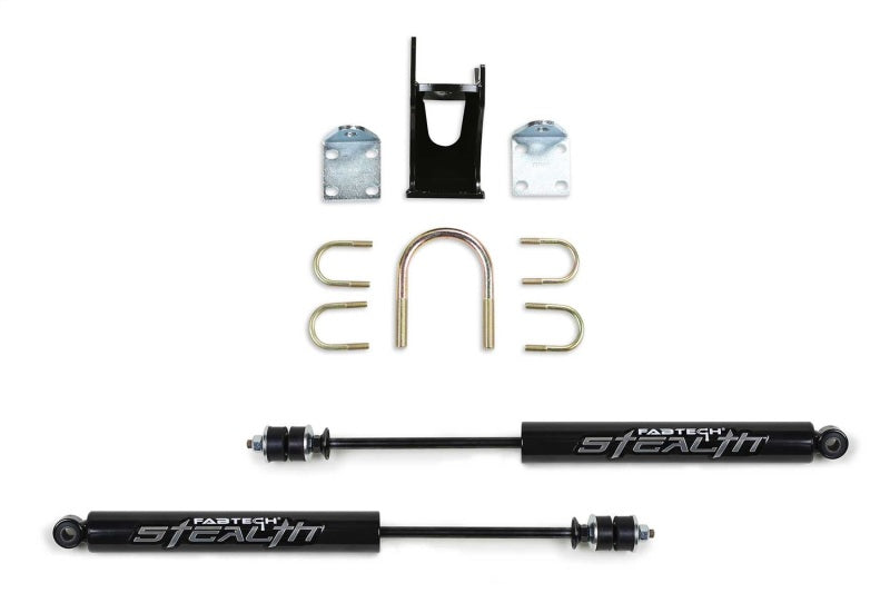 FABTECH 05-21 Ford F250/350 4WD Dual Stealth Steering Stabilizer Kit - Opposing Style