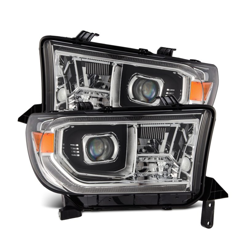 AlphaRex 07-13 Toyota Tundra / 08-17 Sequoia PRO-Series Projector Headlights Chrome w/Seq. Sig. + DR