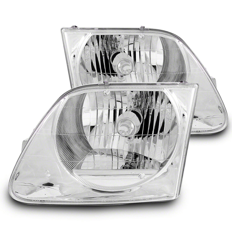 RAXIOM 97-03 Ford F-150 G2 Euro Headlights- Chrome Housing (Clear Lens)