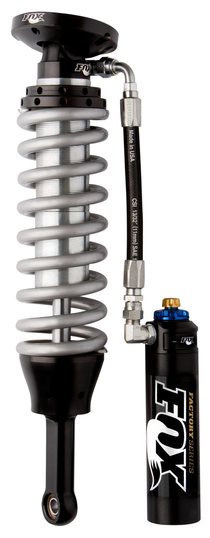 FOX 95-04 Tacoma w/UCA 2.5 Factory Series 5.57in. Remote Res. Coilover Set w/DSC Adj. - Black/Zinc