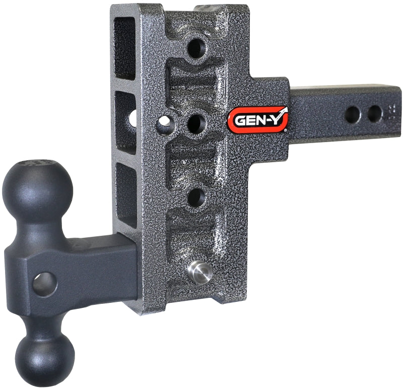 Gen-Y Mega Duty 2in Shank 5in Offset Drop 1500lb TW 10K Hitch w/GH-031 Dual-Ball