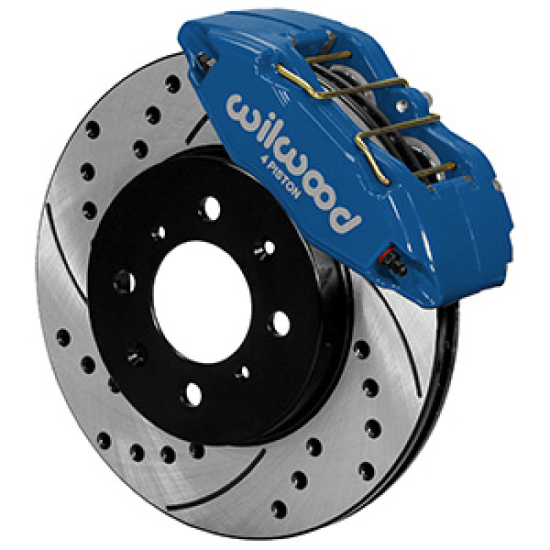 WILWOOD DPHA Front Caliper & Rotor Kit Drilled Honda / Acura w/ 262mm OE Rotor - Competition Blue