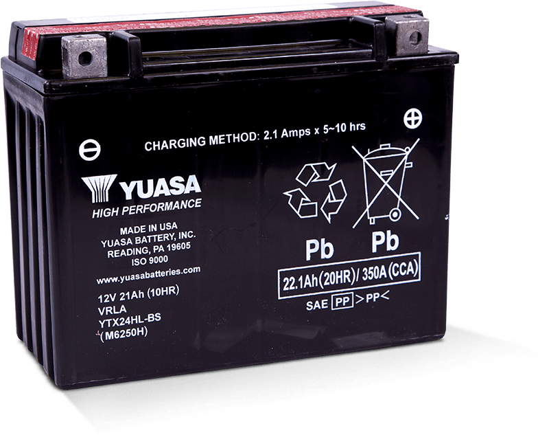 YUASA YTX24HL-BS High Performance Maintenance Free AGM 12 Volt Battery (Bottle Supplied)