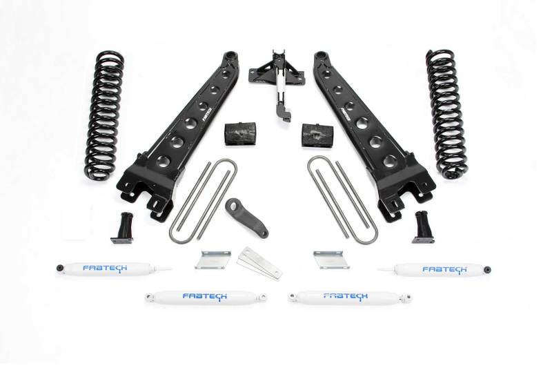 FABTECH 17-21 Ford F250/F350 4WD Diesel 6in Rad Arm Sys w/Coils & Perf Shks