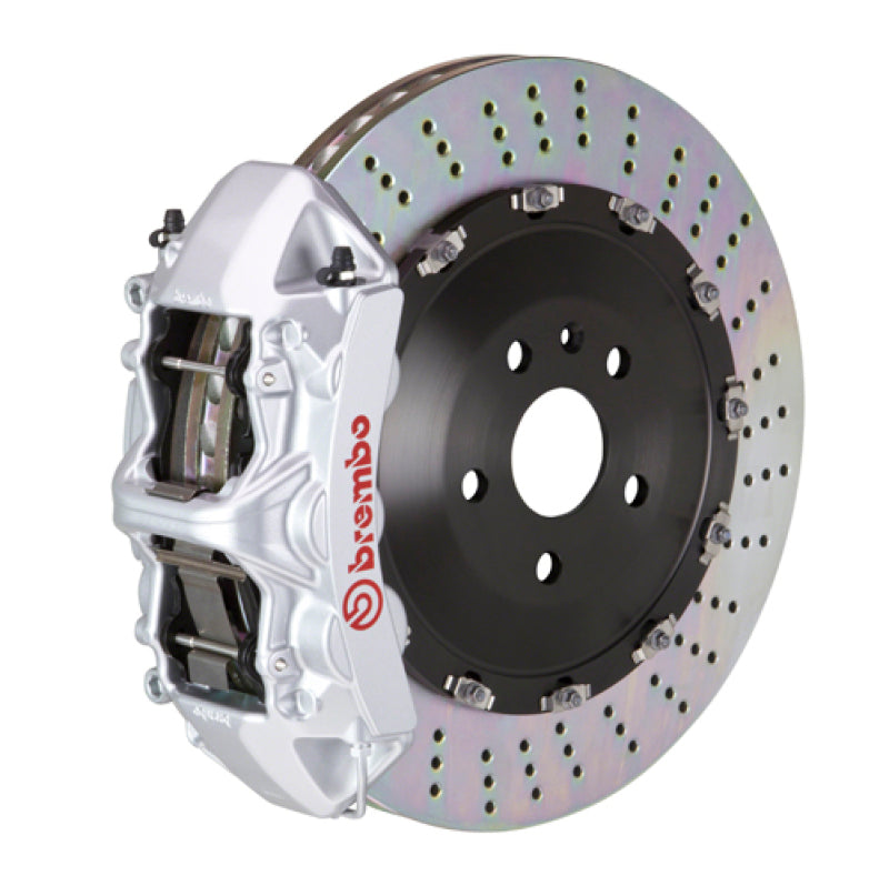 BREMBO 04-10 5-Series (Excl. xDrive/M5) Front GT BBK 6 Piston Cast 405x34 2pc Rotor Drilled-Silver