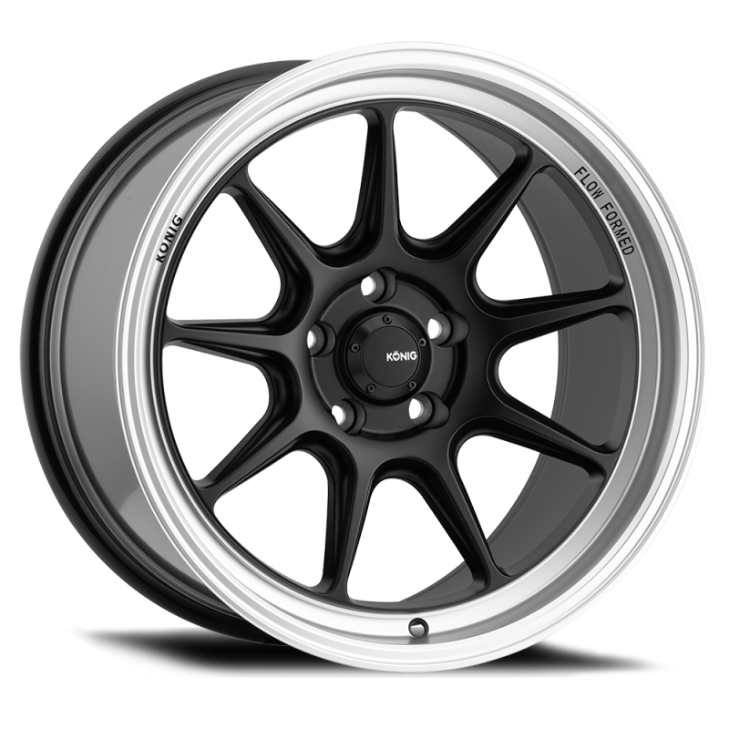 KONIG Countergram 15x8 4x100 ET25 Matte Black / Matte Machined Lip