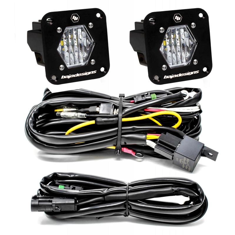 BAJA DESIGNS S1 Wide Cornering LED Light Backup Kit w/ Mounting Bracket Pair