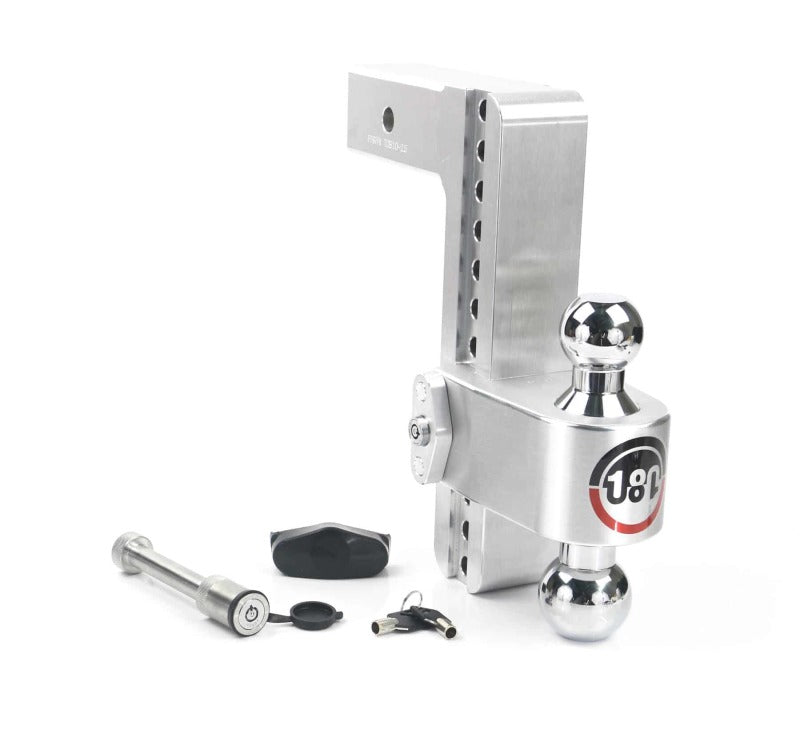 WEIGH SAFE 180 Hitch 10in Drop Hitch & 2.5in Shank (10K/18.5K GTWR) w/WS05 - Aluminum