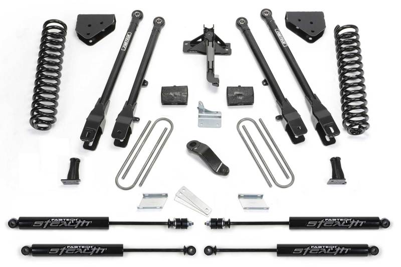 FABTECH 08-16 Ford F250 4WD 6in 4Link Sys w/Coils & Stealth