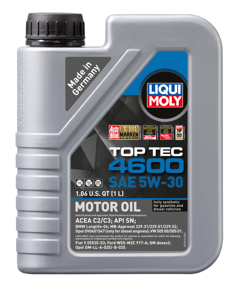 LIQUI MOLY 1L Top Tec 4600 Motor Oil SAE 5W30 - CASE OF 6