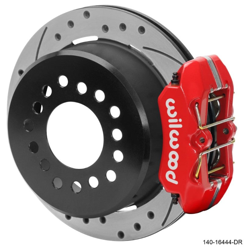 WILWOOD Chevrolet 7-5/8in Rear Axle Dynapro Disc Brake Kit 11in Drilled/Slotted Rotor -Red Caliper