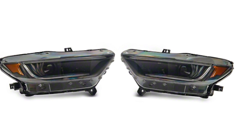 RAXIOM 15-17 Ford Mustang 18-20 Mustang GT350 Left Headlight- Blk Housing (Smoked Lens) Box 1 of 2