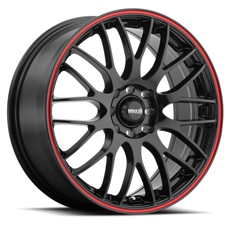 Maxxim Maze 16x7 10x100/114.3 ET40 Black/Red Stripe