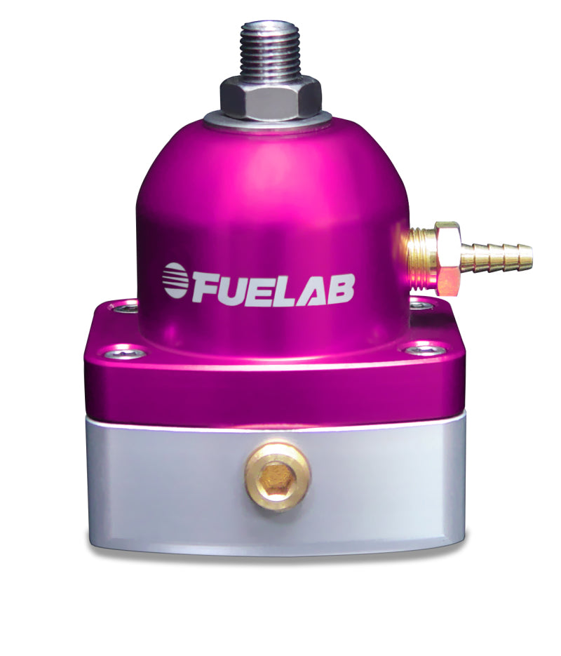 FUELAB 545 TBI Adjustable Mini FPR In-Line 10-25 PSI (1) -6AN In (1) -6AN Return - Purple