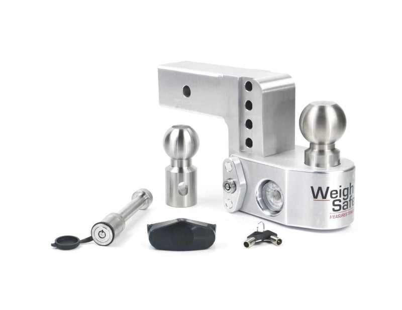 WEIGH SAFE 4in Drop Hitch w/Built-in Scale & 2.5in Shank (10K/18.5K GTWR) w/WS05 - Aluminum