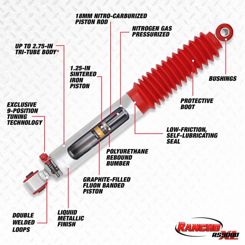 RANCHO 81-96 Ford Bronco Front Outer RS9000XL Shock
