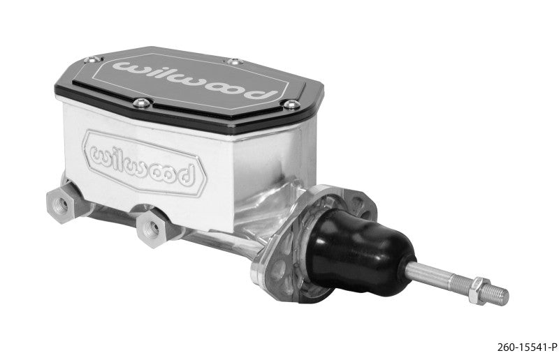 WILWOOD Compact Tandem Master Cylinder - 1.12in Bore - w/Pushrod (Ball Burnished)