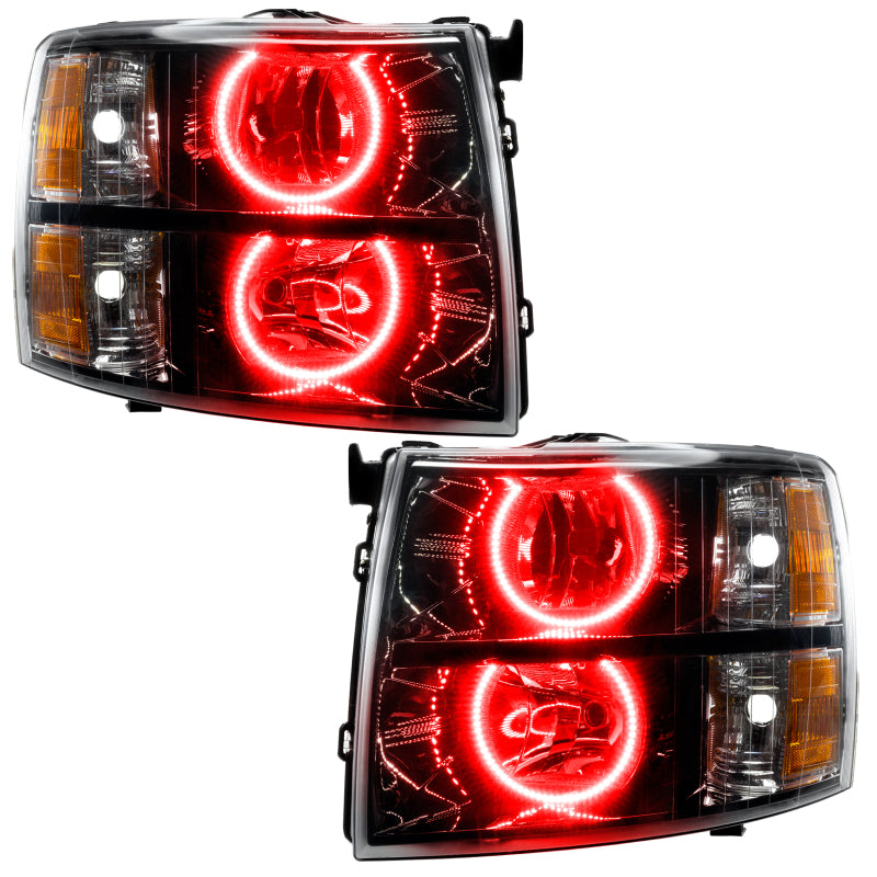 ORACLE LIGHTING 07-13 Chevrolet Silverado Assembled Halo Headlights Round Style -Red SEE WARRANTY