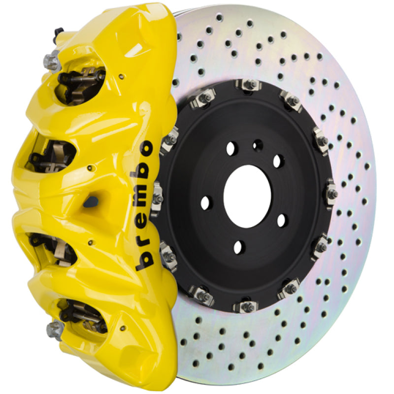 BREMBO 09-16 Panamera/S/4S/Turbo Front GT BBK 8 Piston Cast 412x38 2pc Rotor Drilled- Yellow