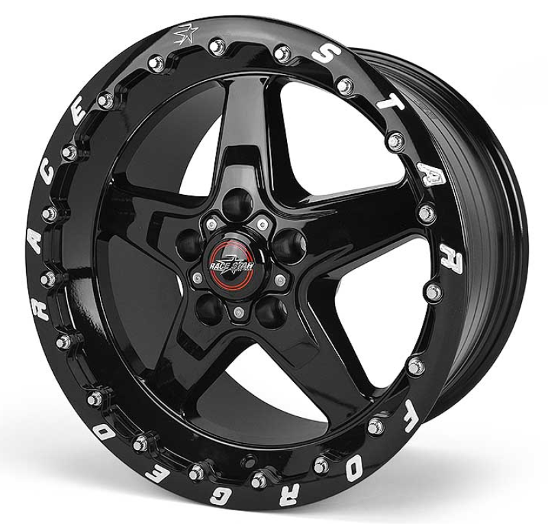 RACE STAR 92 Drag Star Bracket Racer 17x10.5 5x4.50BC 7.6BS Gloss Black Wheel - Single Bead Lock