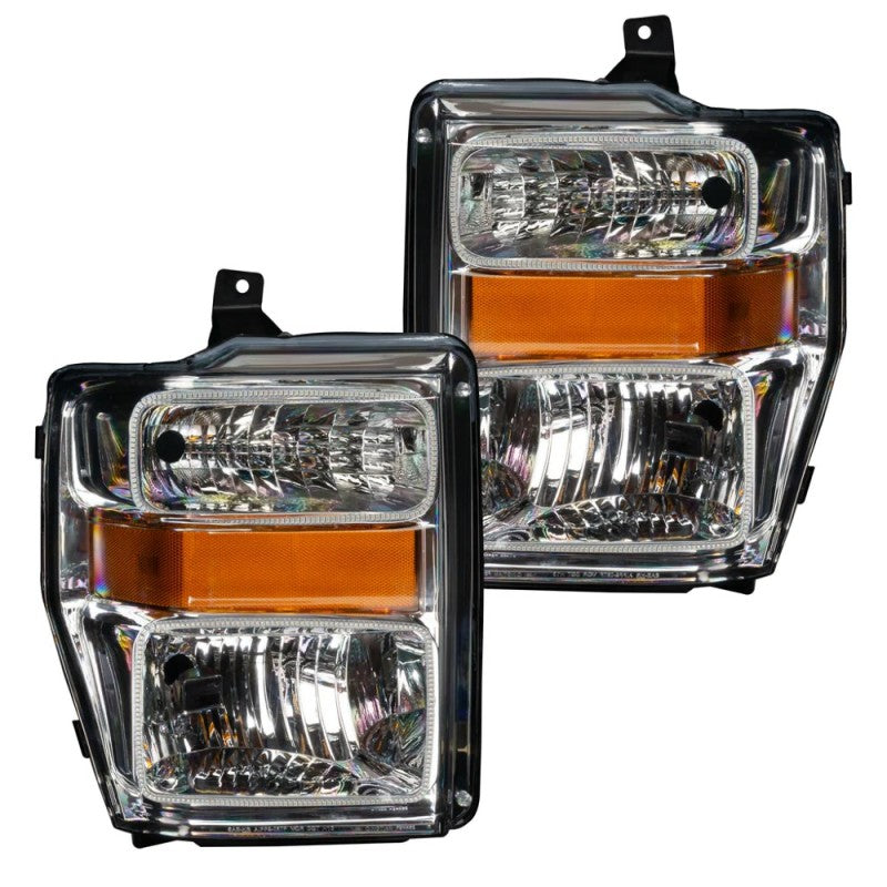 ORACLE 08-10 Ford F250 Pre-Assembled Halo Headlights - Chrome Housing - w/ BC1 Cntrl SEE WARRANTY