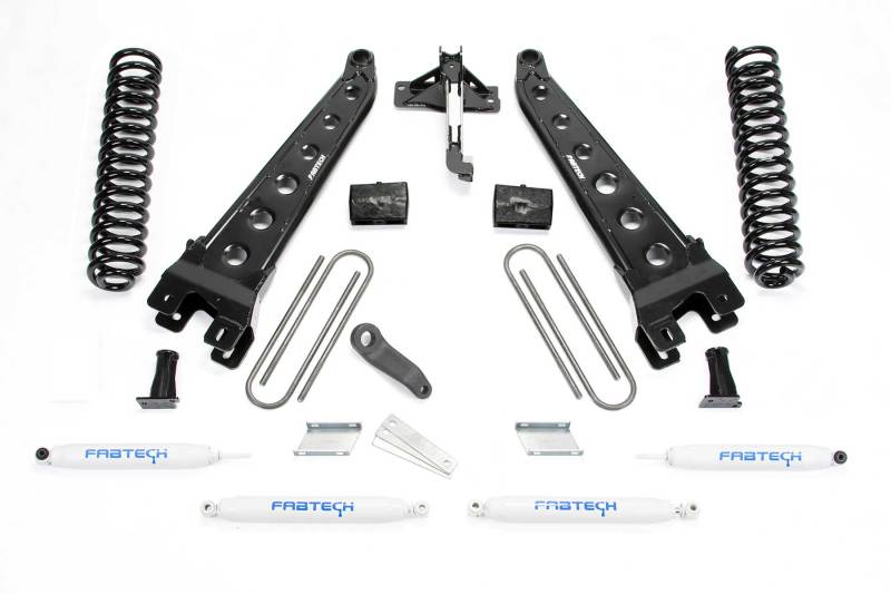 FABTECH 17-21 Ford F250/F350 4WD Gas 6in Rad Arm Sys w/Coils & Perf Shks