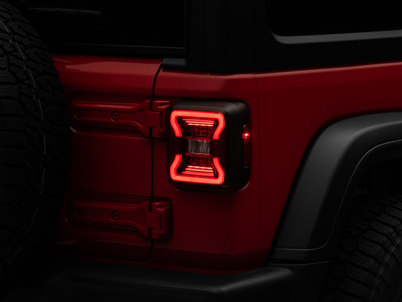 RAXIOM 18-22 Jeep Wrangler JL LED Tail Lights- Black Housing - Red Lens