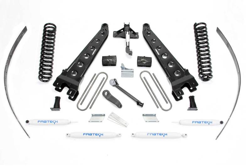 FABTECH 08-16 Ford F250 4WD w/o Factory Overload 8in Rad Arm Sys w/Coils & Perf Shks