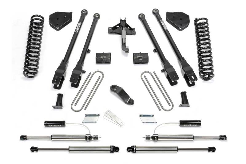 FABTECH 17-21 Ford F250/350 4WD Diesel 4in 4Link Sys w/Coils & 2.25 Dl Resi Frt & Dl Rr Shks