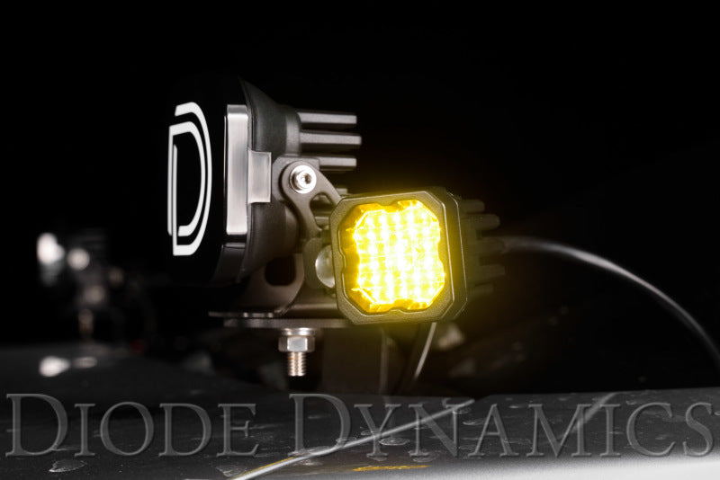 DIODE DYNAMICS Stage Series C1 LED Pod Pro - Yellow Wide Standard ABL (Pair)