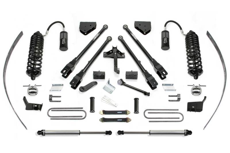 FABTECH 11-16 Ford F250 4WD w/o Factory Overload 8in 4Link Sys w/4.0 R/R & 2.25