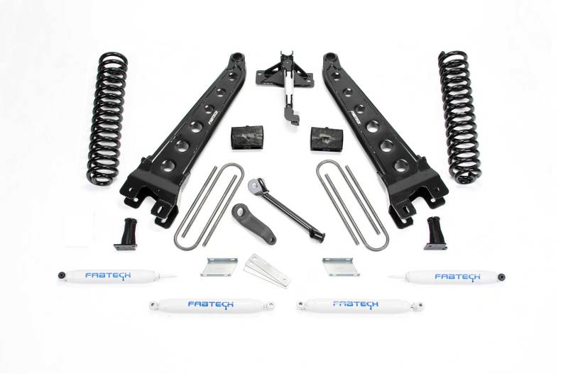 FABTECH 17-21 Ford F250/F350 4WD Diesel 4in Rad Arm Sys w/Coils & Perf Shks