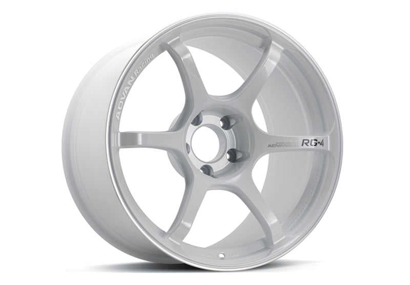 Advan RGX4 18x9.5 +45 5X120 Racing White Metallic & Ring Wheel