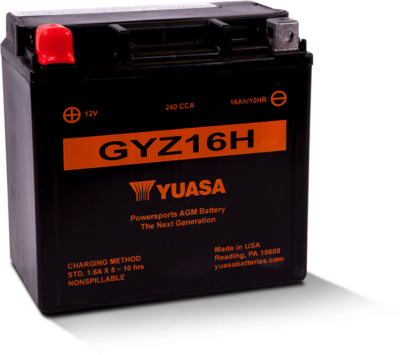 YUASA GYZ16H High Performance Maintenance Free AGM 12 Volt Battery