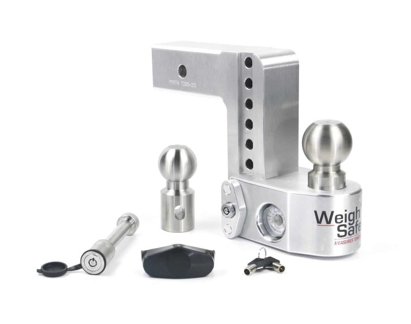 WEIGH SAFE 6in Drop Hitch w/Built-in Scale & 2.5in Shank (10K/18.5K GTWR) w/WS05 - Aluminum