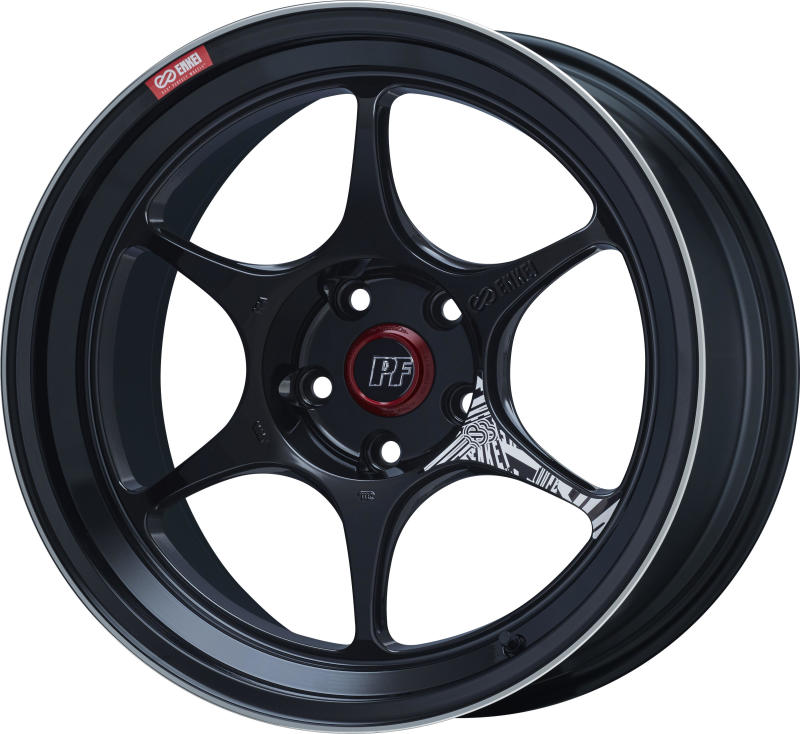 Enkei PF06 18x10in 5x114.3 BP 25mm Offset 75mm Bore Black Machined Wheel